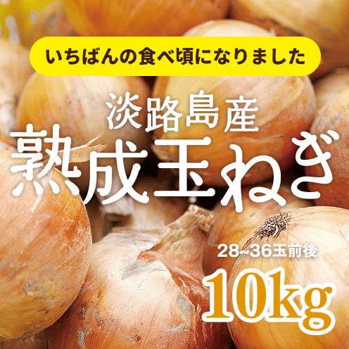 【送料込み】海月館 自社農園栽培！淡路島産 熟成玉ねぎ 【サイズお任せ 10kg】